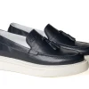 Mocassini Nappina Uomo Pelle Blu