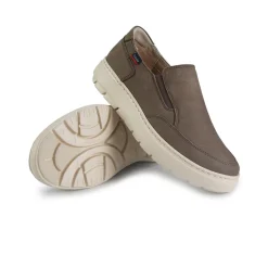 Mocassini Slipon Uomo in Nabuk Taupe