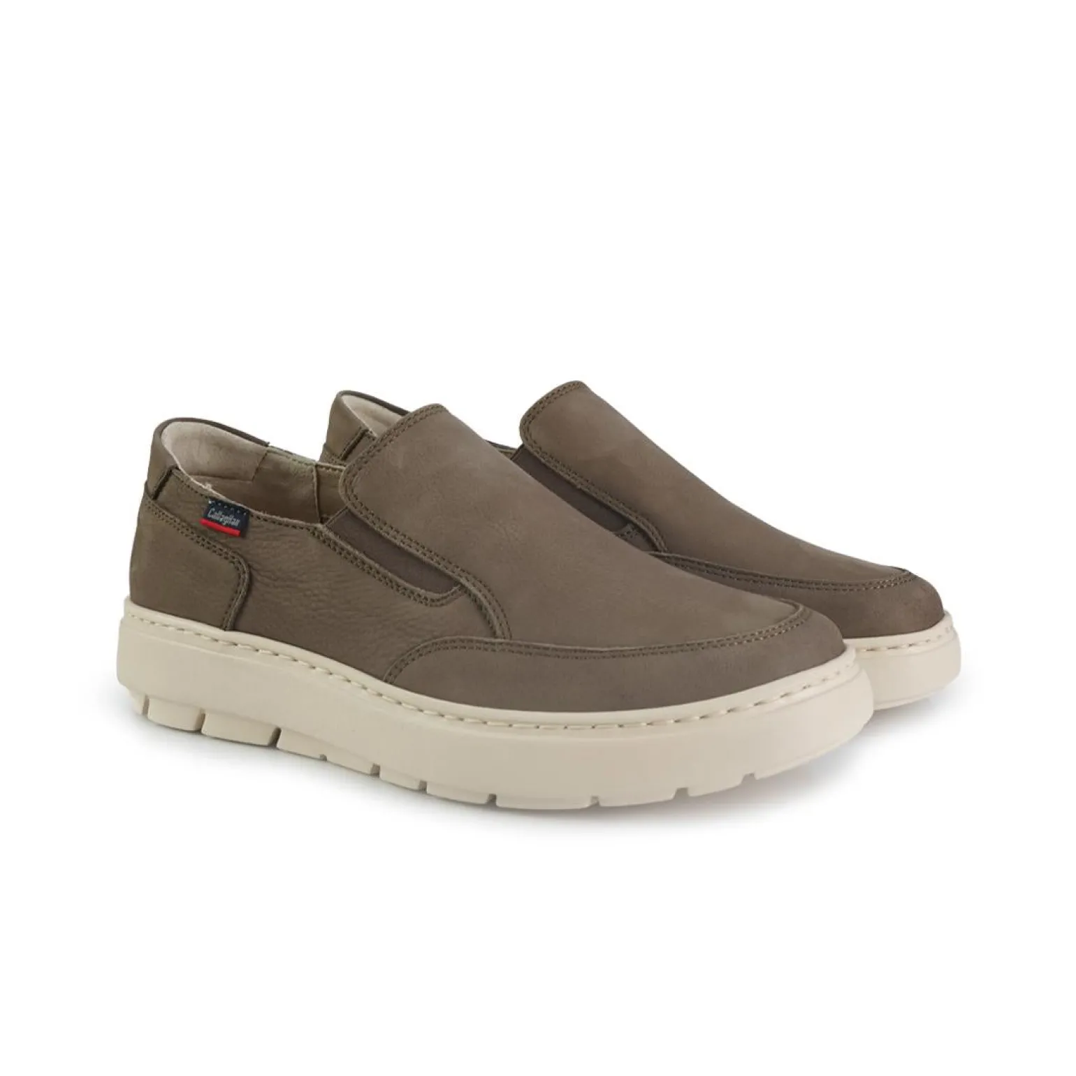 Mocassini Slipon Uomo in Nabuk Taupe