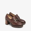 Mocassini Tacco Donna Pelle Marrone