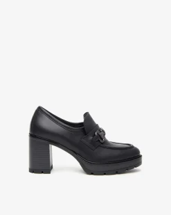 Mocassini Tacco Donna Pelle Nero