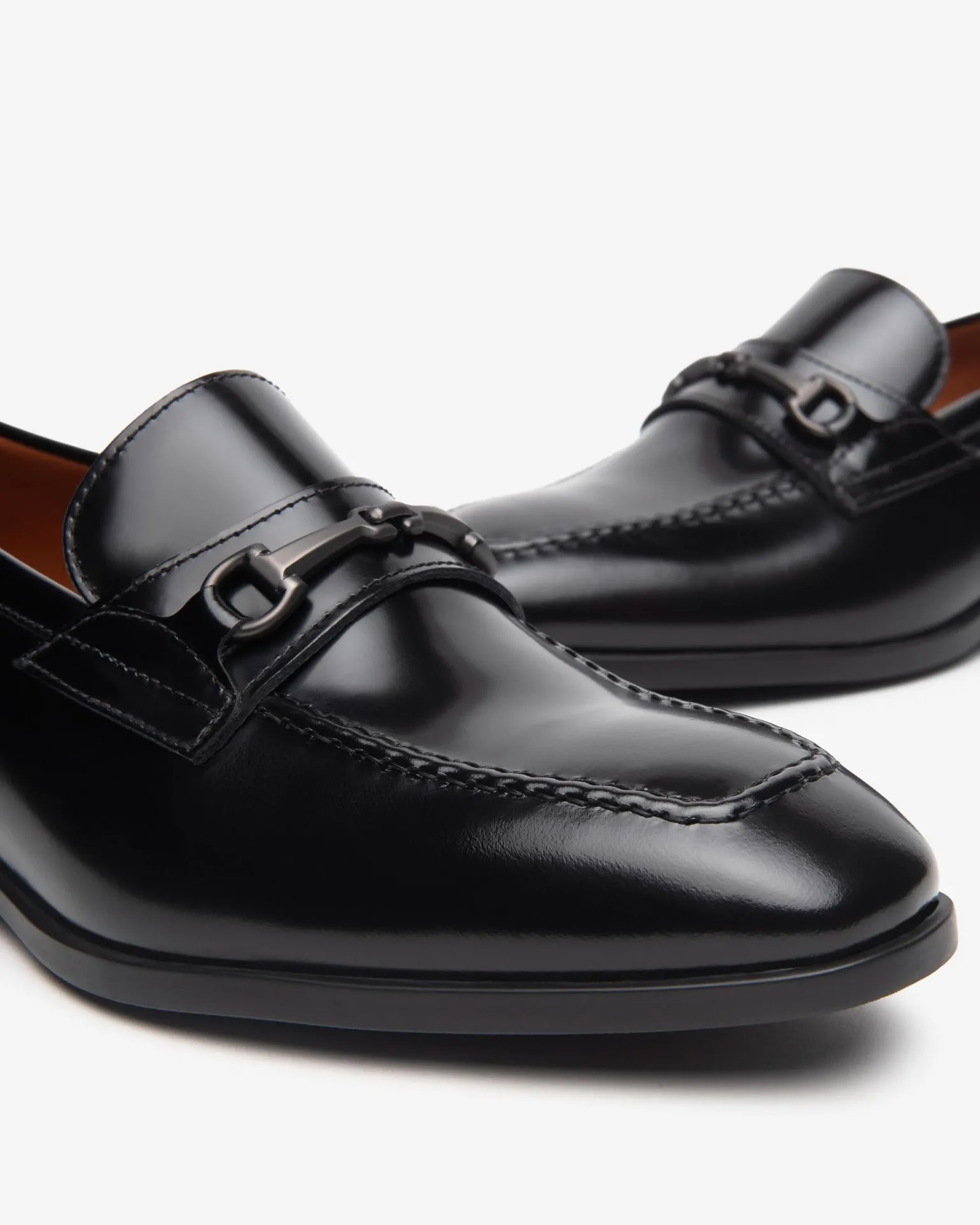 Mocassini Uomo con Morsetto in Pelle Nera