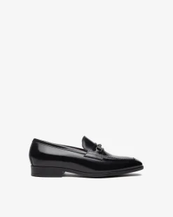 Mocassini Uomo con Morsetto in Pelle Nera