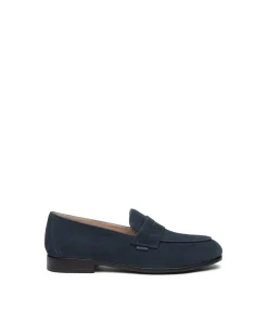 Mocassini Uomo in Camoscio Blu