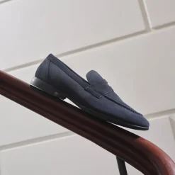 Mocassini Uomo in Camoscio Blu