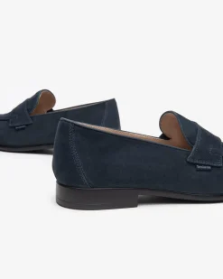 Mocassini Uomo in Camoscio Blu