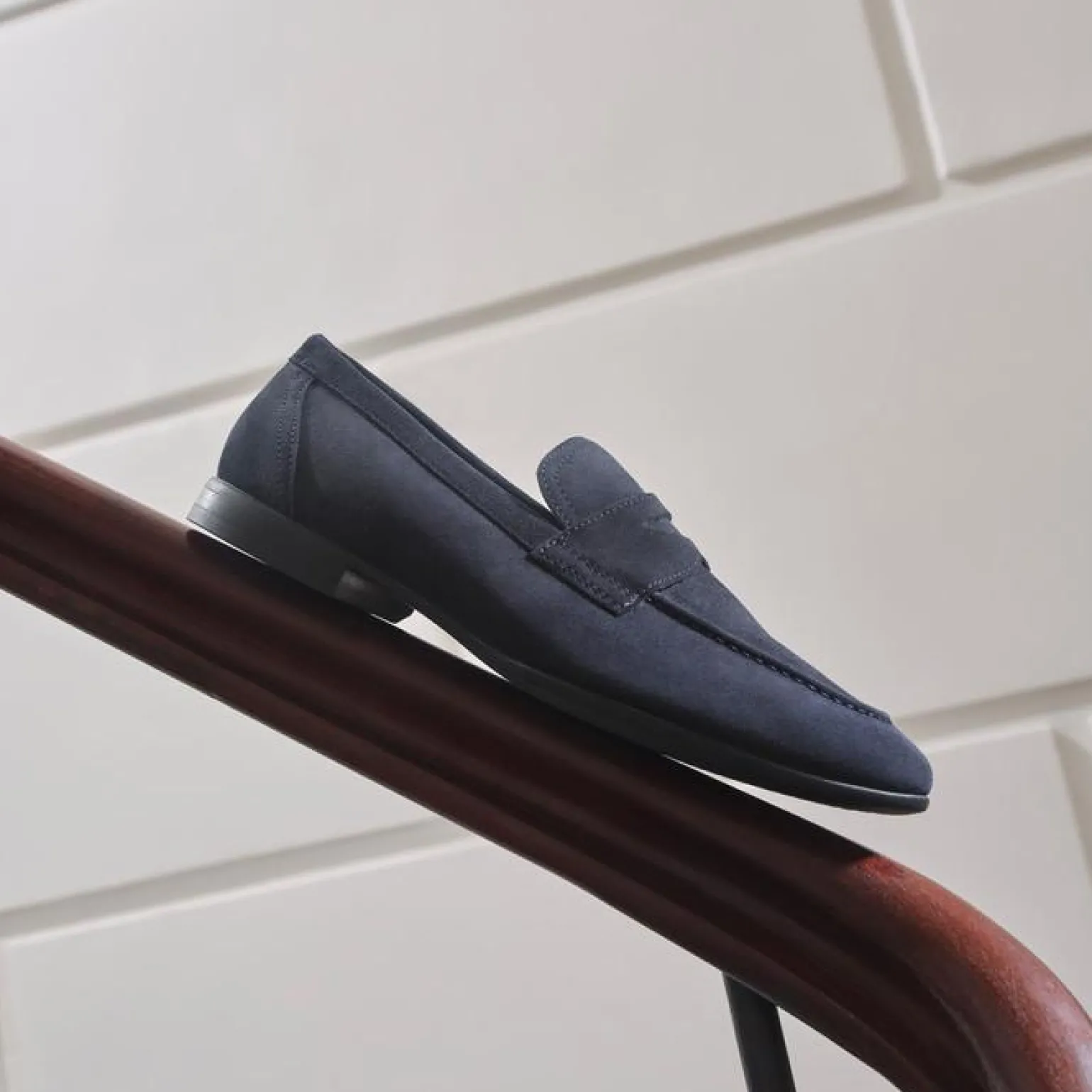 Mocassini Uomo in Camoscio Blu