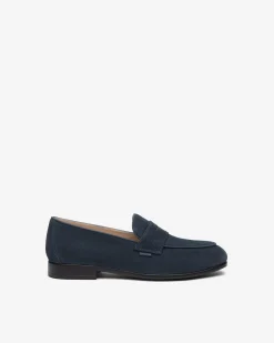 Mocassini Uomo in Camoscio Blu
