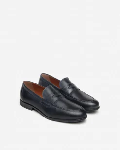 Mocassini Uomo in Pelle Blu