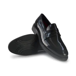 Mocassini Uomo in Pelle Spazzolata Nero