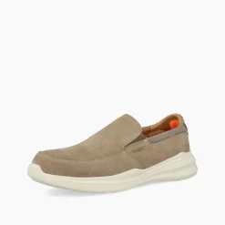 Mocassini Uomo Slipon in Pelle Taupe