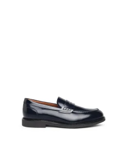 Mocassino College Uomo in Pelle Blu