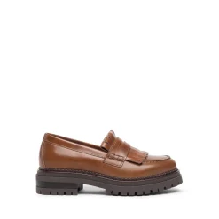 Mocassino Donna in Pelle Cuoio