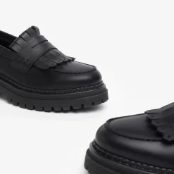 Mocassino Frange Pelle Nero