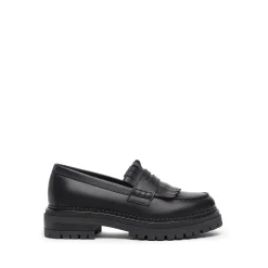 Mocassino Frange Pelle Nero