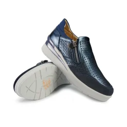 Mocassino Sneakers Donna in Pelle Blu