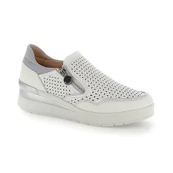 Mocassino Sneakers Donna in Pelle Bianca