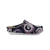 Pantofole Donna con Zeppa in Lana Fantasia Nero
