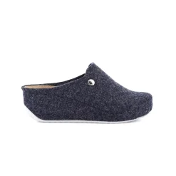 Pantofole Donna con Zeppa in Feltro Blu