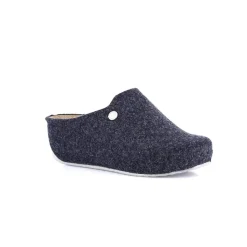 Pantofole Donna con Zeppa in Feltro Blu