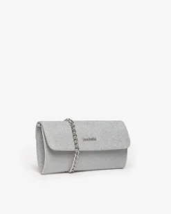 Pochette Clutch Donna in Tessuto Argento