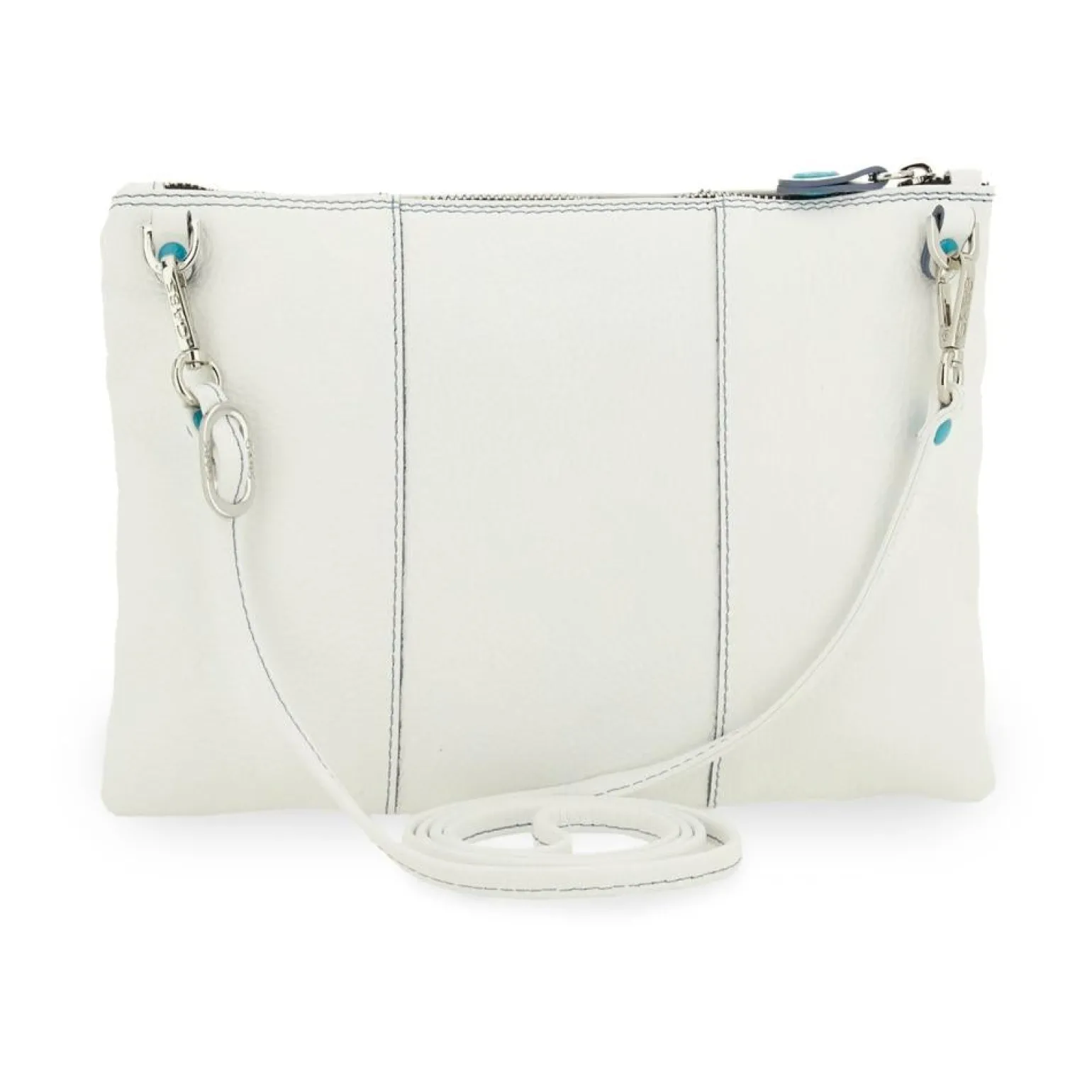 Pochette in Pelle Bianca con Tracolla