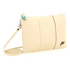 Pochette in Pelle Ecru con Tracolla