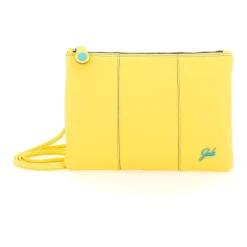 Pochette in Pelle Gialla con Tracolla