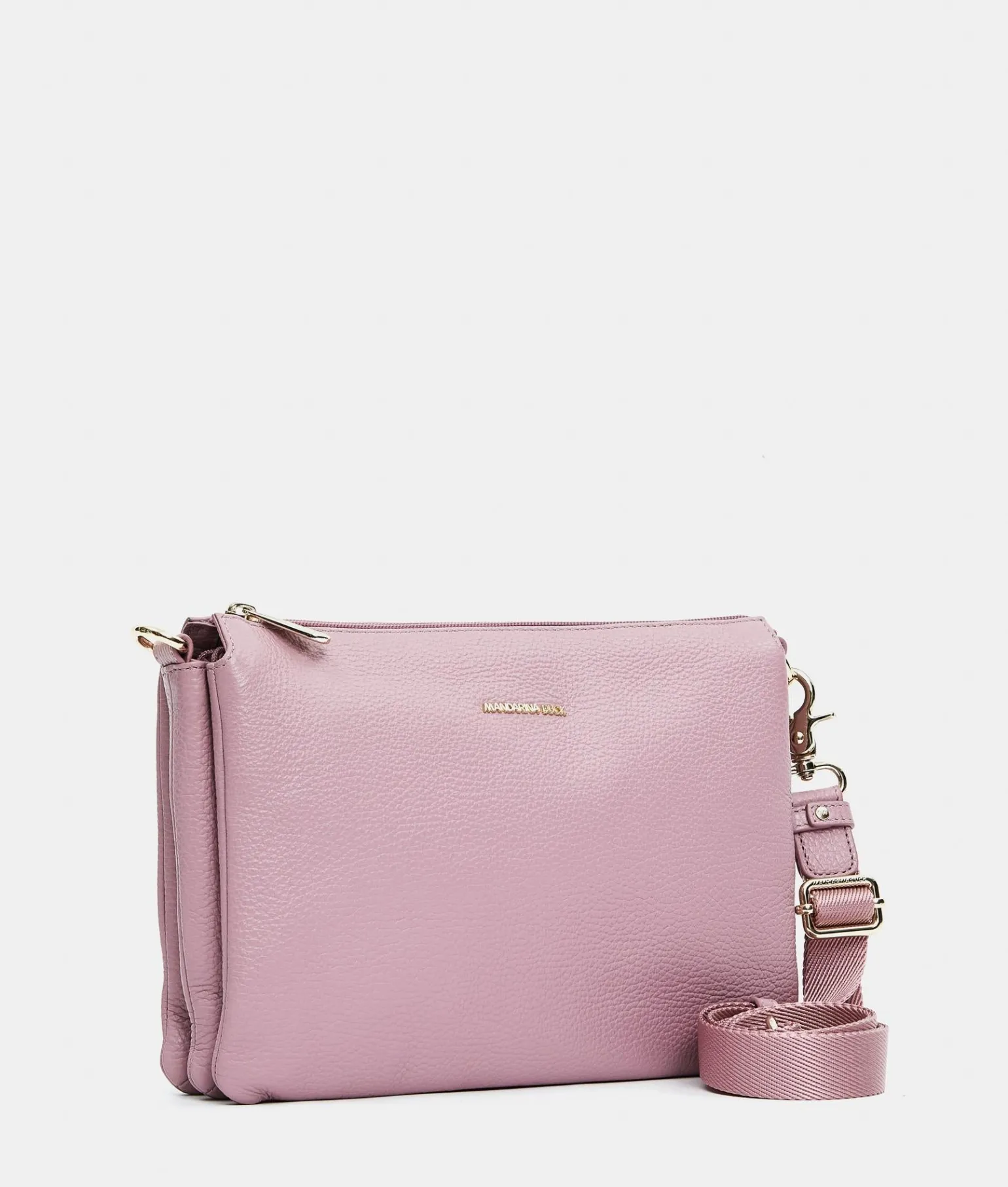 Pochette in Pelle Lilla con Tracolla