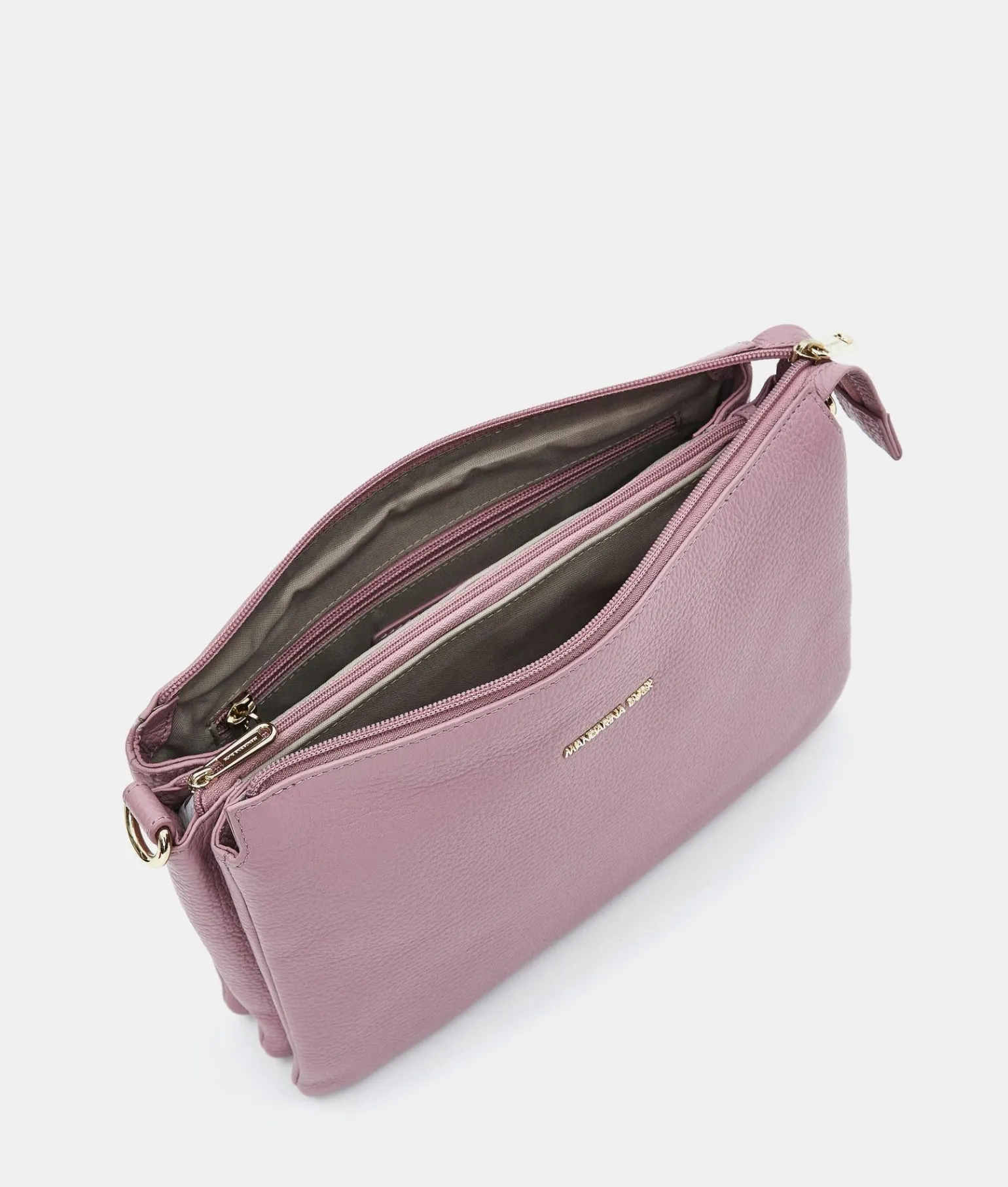 Pochette in Pelle Lilla con Tracolla