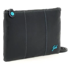 Pochette in Pelle Nera con Tracolla