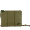 Pochette in Pelle Verde con Tracolla