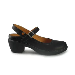 Pump Slingback con Tacco in Pelle Nero