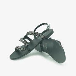 Sandali Bassi Donna in Pelle Nera