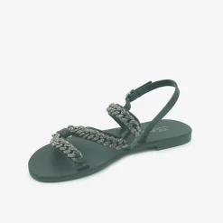 Sandali Bassi Donna in Pelle Nera