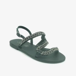 Sandali Bassi Donna in Pelle Nera