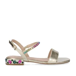 Sandali Bassi Strass Gold