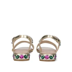 Sandali Bassi Strass Gold