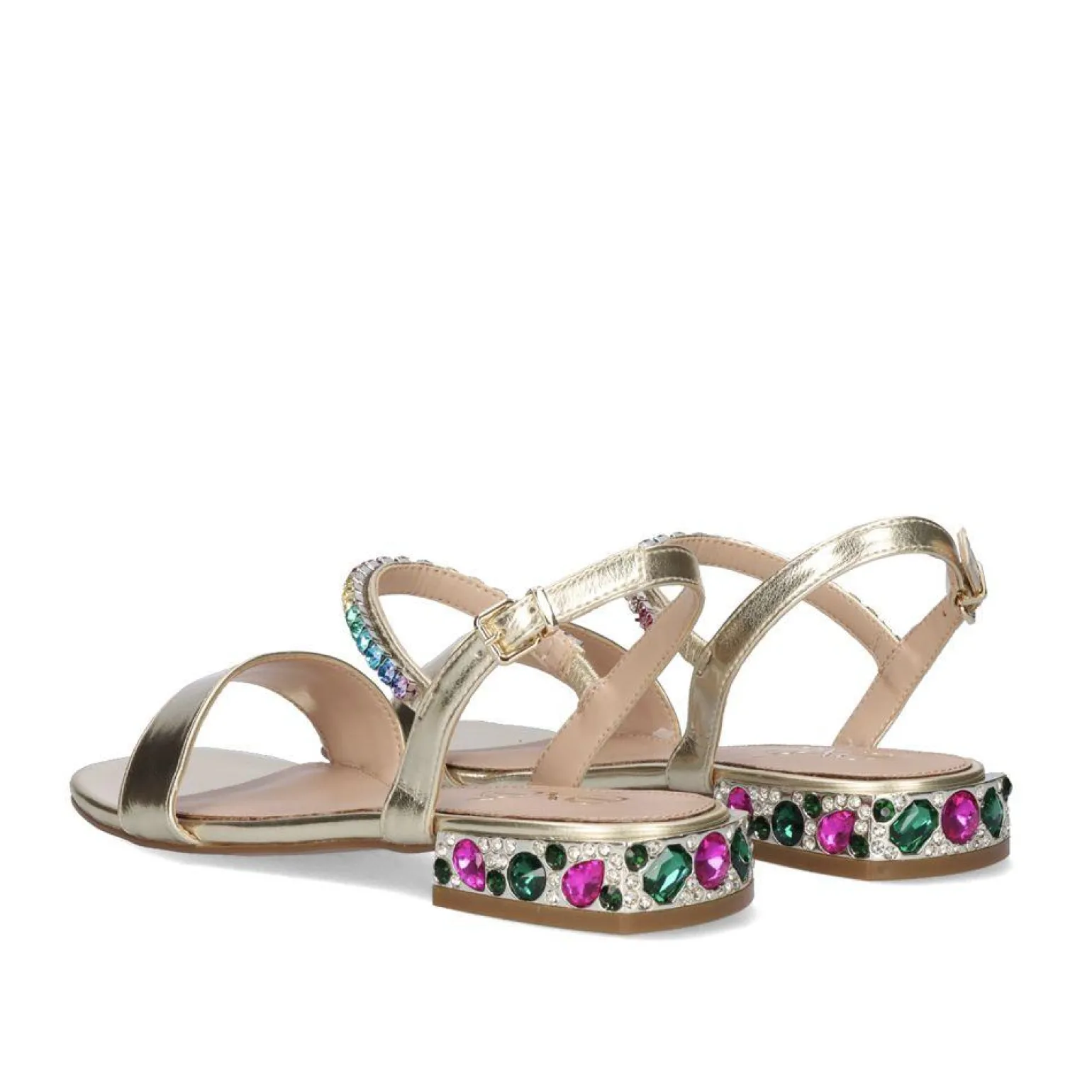 Sandali Bassi Strass Gold