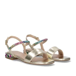 Sandali Bassi Strass Gold