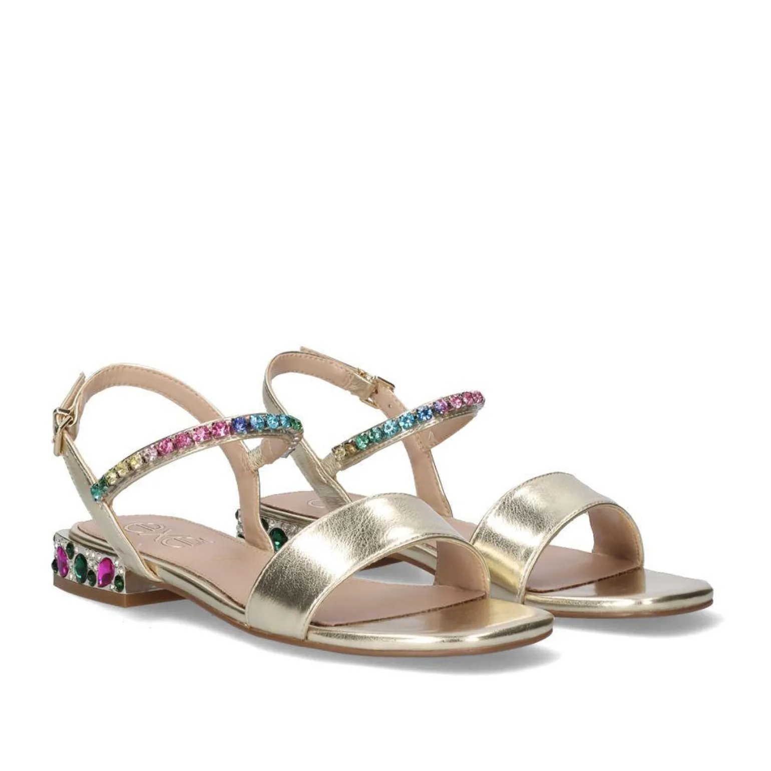 Sandali Bassi Strass Gold