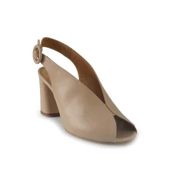 Sandali Chanel con Tacco Alto in Pele Nude