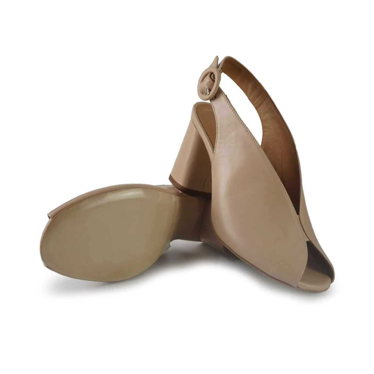 Sandali Chanel con Tacco Alto in Pele Nude