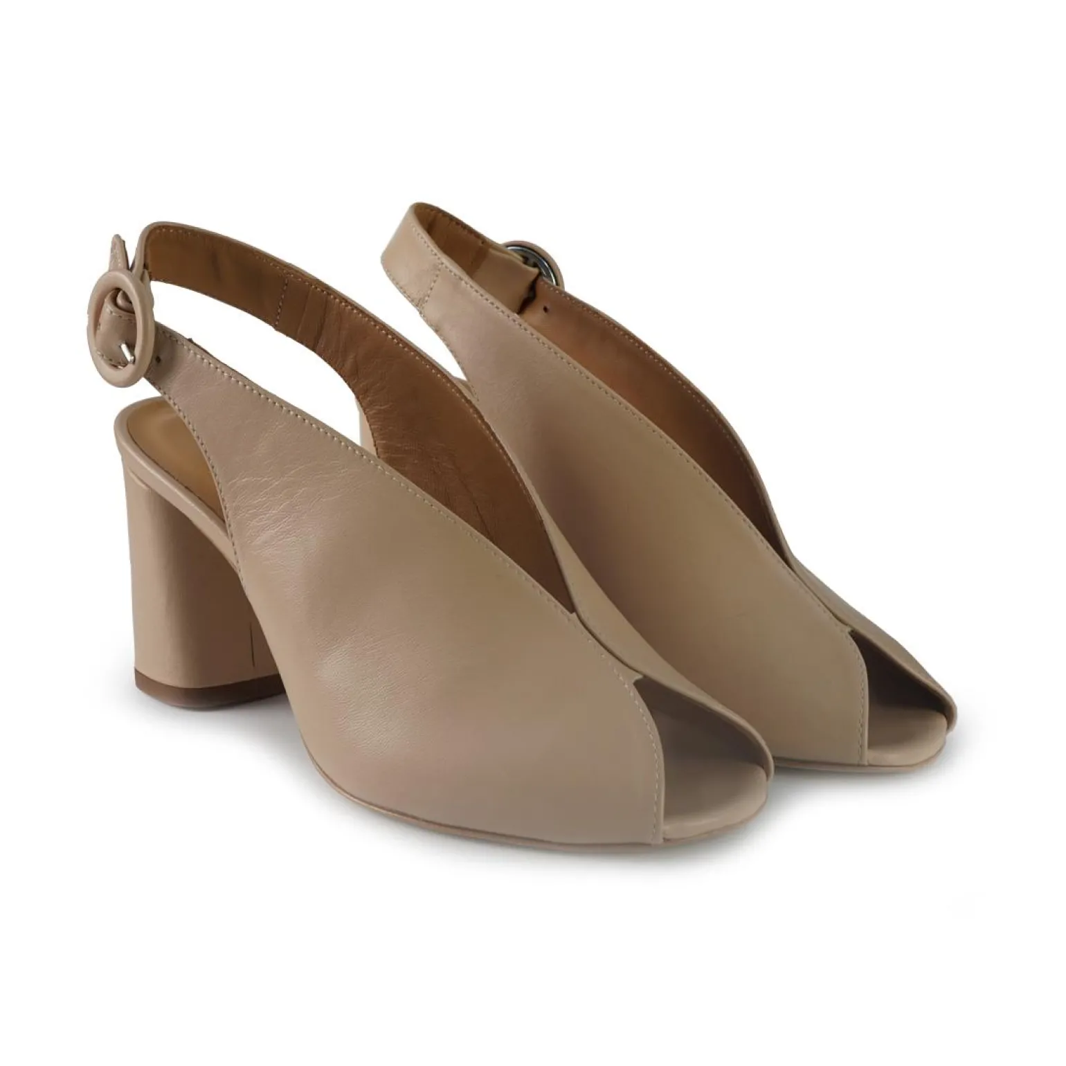 Sandali Chanel con Tacco Alto in Pele Nude