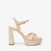 Sandali con Plateau Pelle Lino
