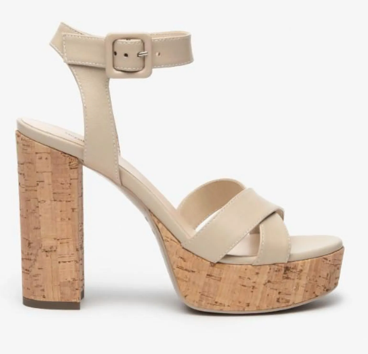 Sandali con Plateau Pelle Lino