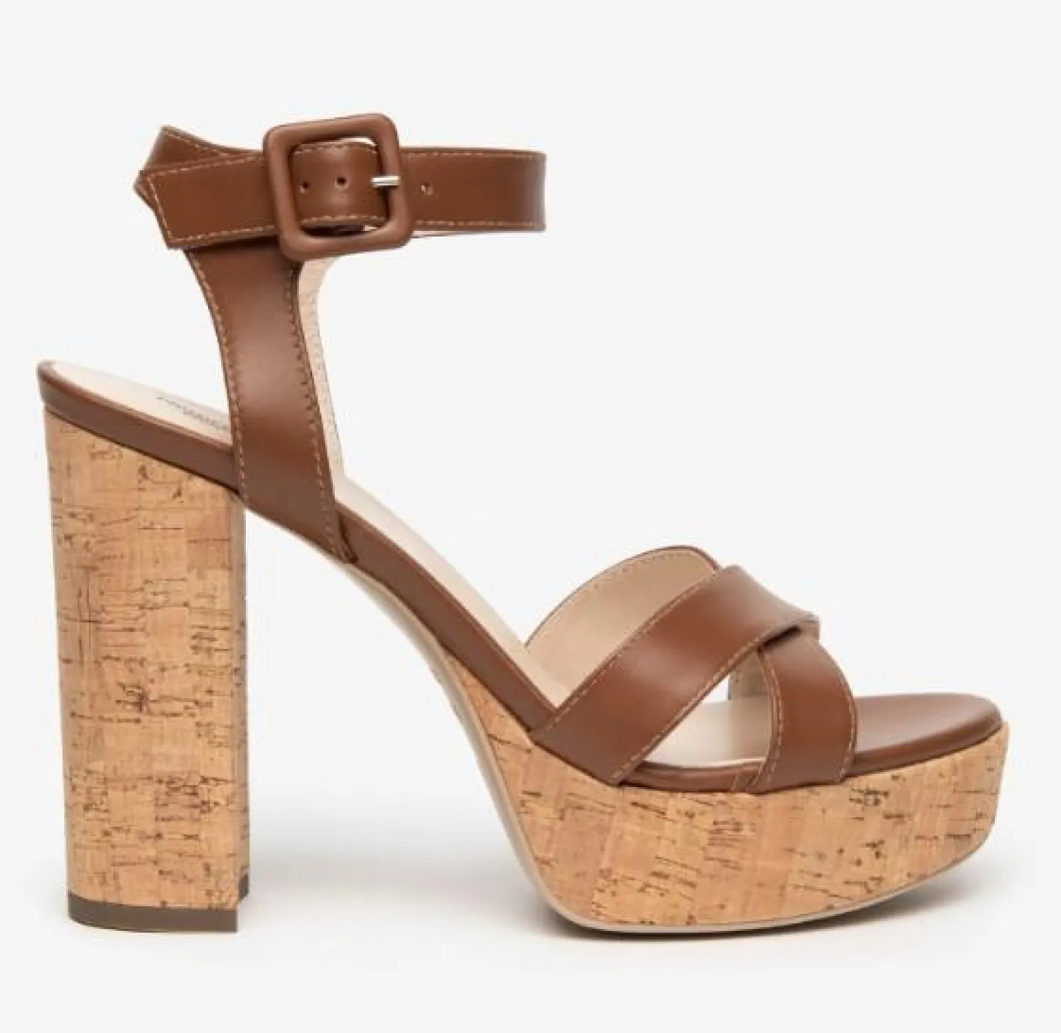 Sandali con Plateau Pelle Cuoio