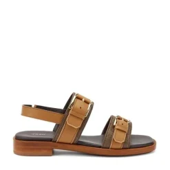 Sandali Donna Bassi in Pelle Marrone