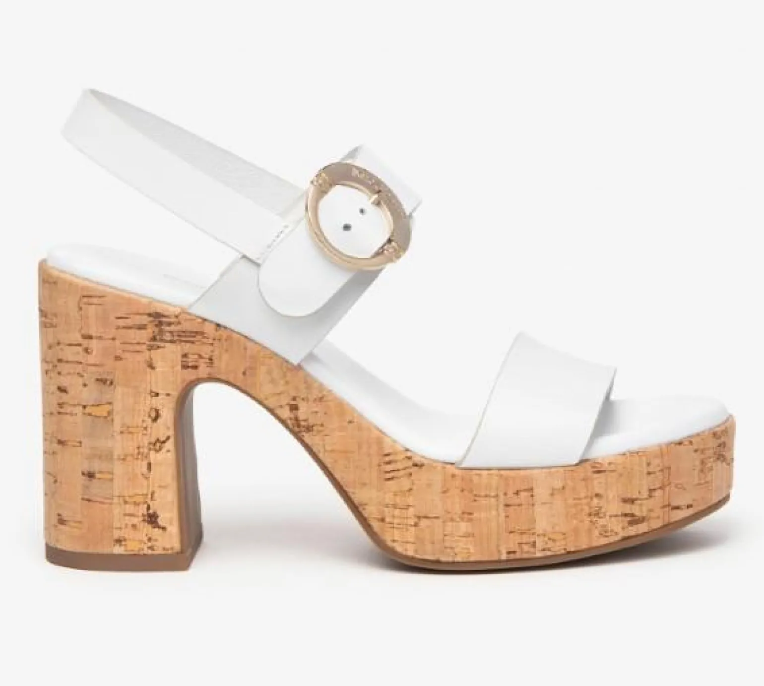 Sandali Donna Bianco Plateau Sughero