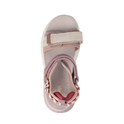 Sandali Donna con Doppio Velcro in Tessuto Cipria